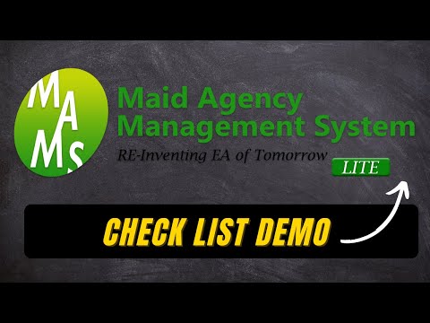 Maid Agency Management System Lite || Check List Demo || 2022