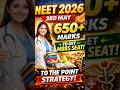 NEET 2026 🔥 3rd May Strategy | Score 650+ 💯 Confirm MBBS Seat 🚑