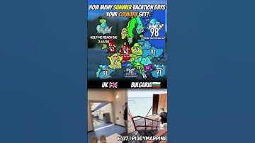 How Many Summer Vacation Days Your Country Get 🏫 #mapping #map #shorts #popular #fyp