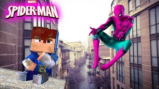 Minecraft - Who´s Your Hero - A MULHER ARANHA ROSA ME ADOTOU, GANHEI SUPER PODERES [HOMEM ARANHA]