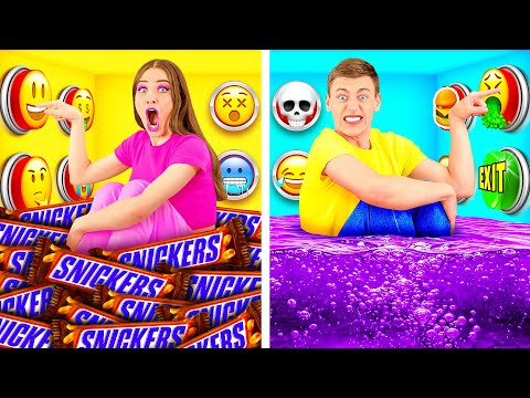 1000 Mystery Button Challenge: Only One Lets You Escape | Epic Food Battle KiKi Challenge