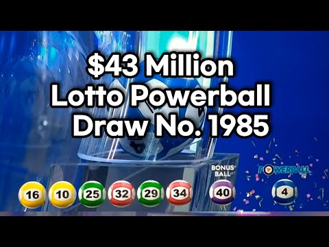 $43 Million Lotto Powerball New Zealand (1985 Wed 12 Aug 2020)