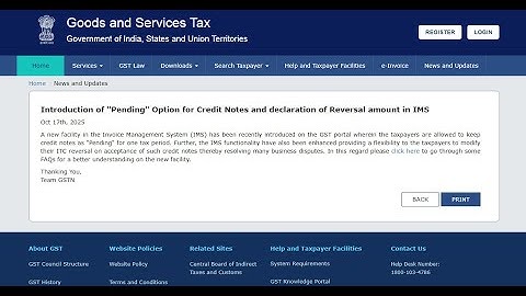 GST IMS Credit Note "Pending" Option Available Now Oct-2025 ||