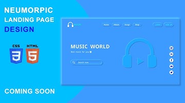 Music Landing Page Design Trailer | Neumorphism HTML and CSS  | DS Code #shorts