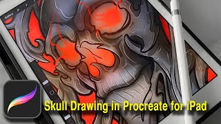 Skull Drawing in Procreate for iPad screenshot 5