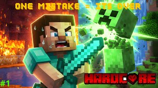 Minecraft Hardcore: ONE Mistake = DEATH! 🔥😱 | My Insane Survival Begins! #MinecraftHardcore