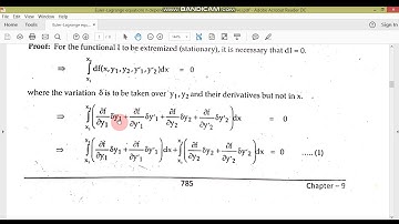Euler Lagrange equation n dependent one independent with 1st derivative//MM-I//M.Adnan Anwar