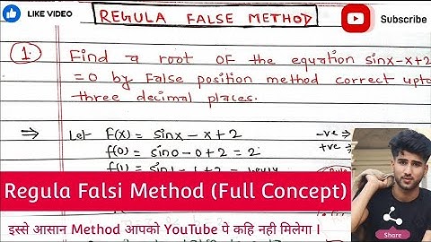 Regula False Method || False Method || False position Method || Numerical || Regula Falsi method