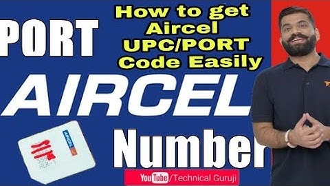 [Hindi]Aircel UPC/Porting Code Generate Easily..#How to get Aircel PORT/UPC Code..#100% working