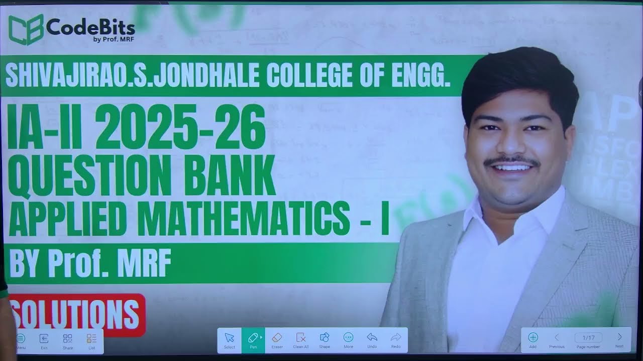 IA- II Applied Mathematics - I SSJCOE - Solutions 2025-26 | Mumbai University | MRF SIR