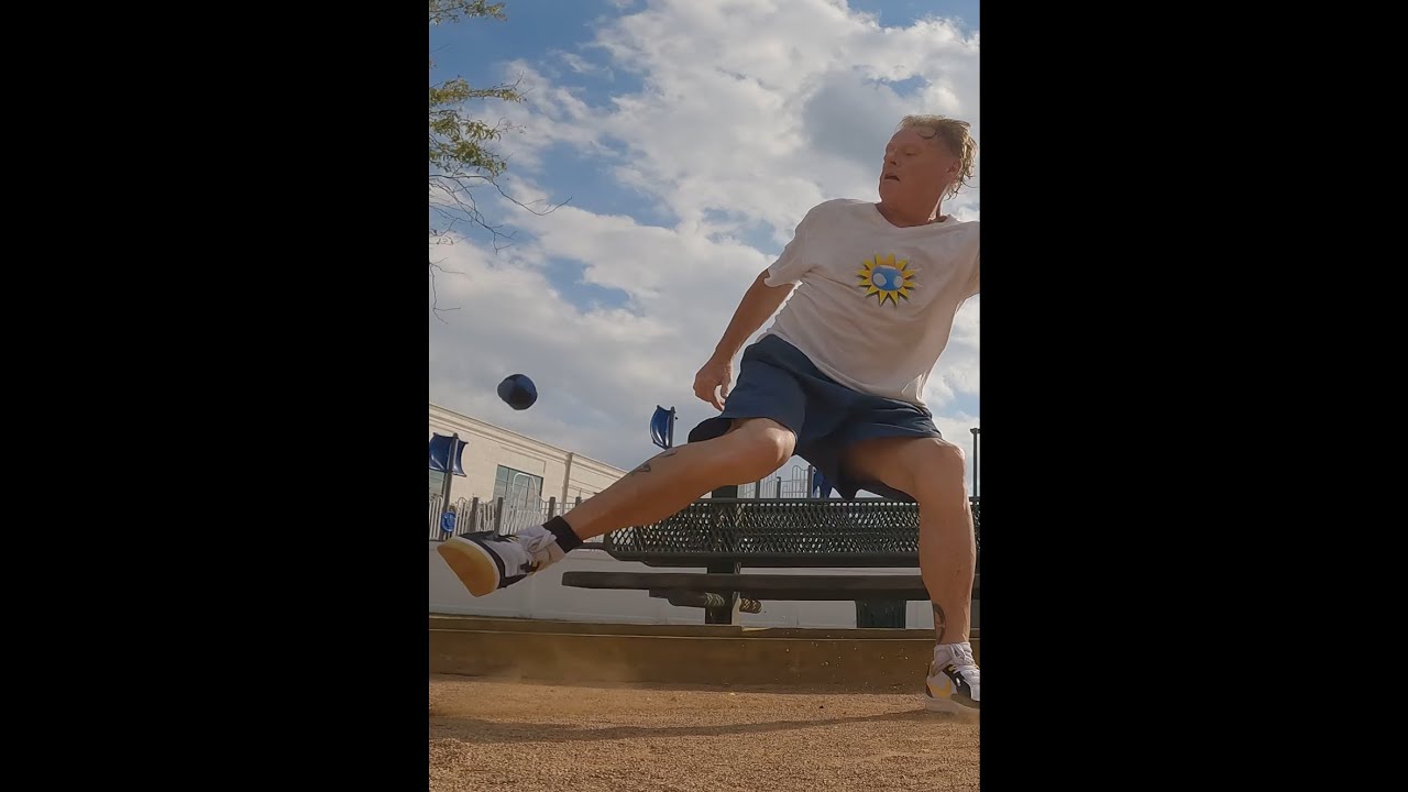 Extreme Footbag Athlete Performs INSANE 360 Stunt Over Bench