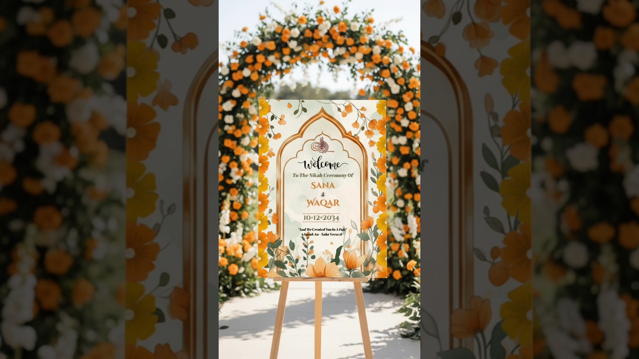 🤍 Elegant Nikah Welcome Board ✨ Customize yours today 💌 