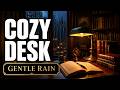 Rain Library Study Ambience | Cozy Desk, Books & Gentle Rainfall for Focus