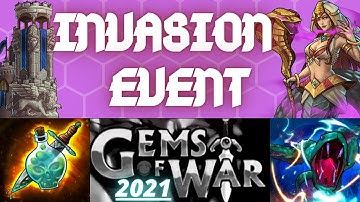 Invasion Event Teams | Gems of War Live Stream 2021 | NOx3 No mythic No legendary No Dawnbringer