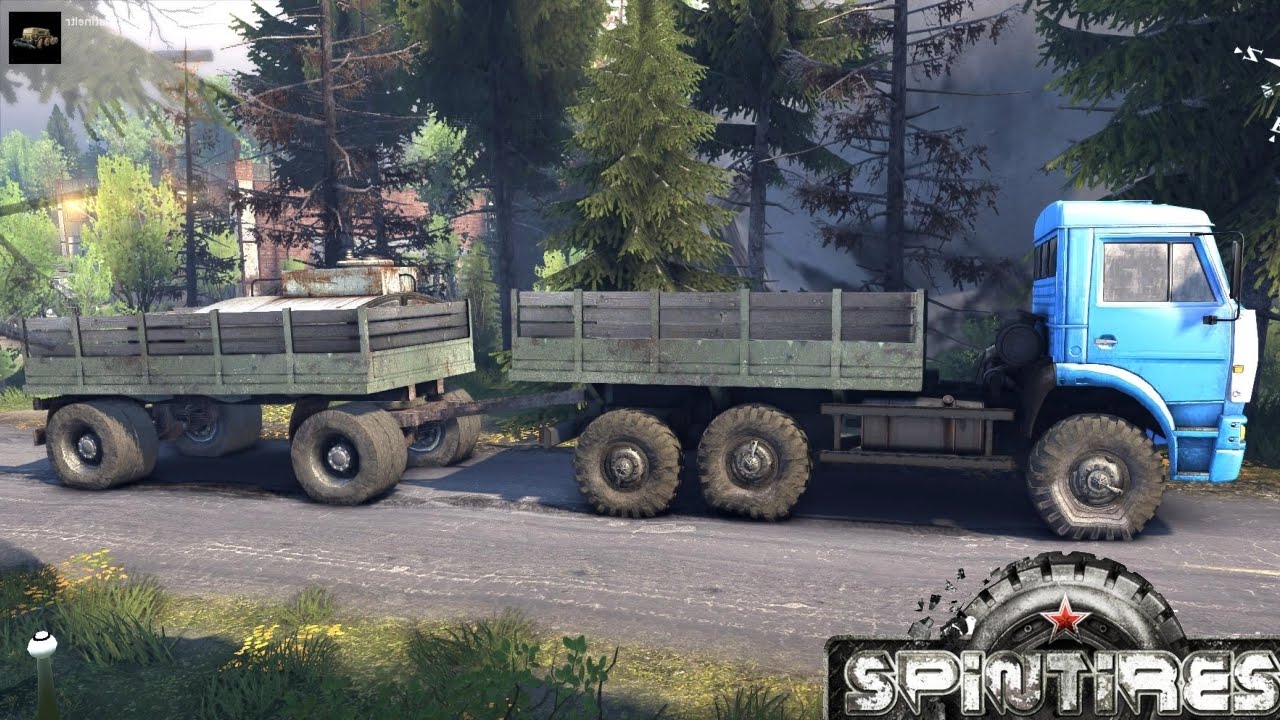 SPINTIRES 2014 New Official Map - Flood Map - C 6520 Truck + New Official Utility Trailer