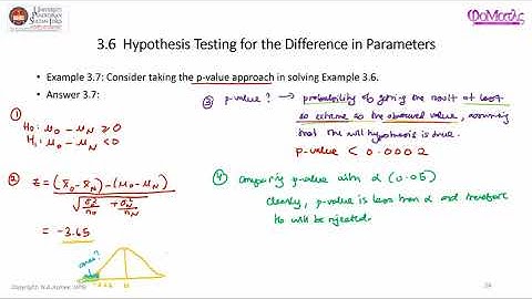 Testing the Difference in Means (Case: Variances Known) Part 2