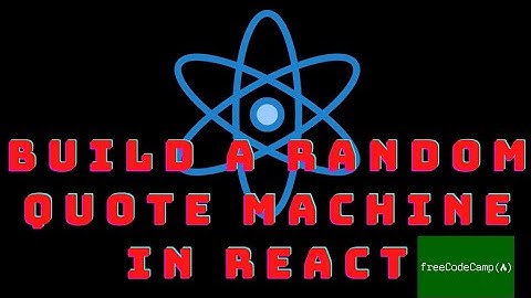 Build A Random Quote Machine | freeCodeCamp React Project #randomquotemachine #code #react #reactjs