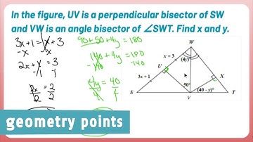 Geometry Points: Using Perpendicular Bisectors & Angle Bisectors to Find Missing Parts of a Triangle