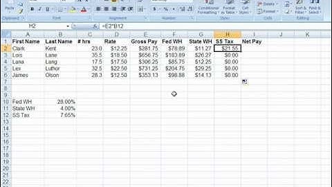 Excel 2007/Excel 2010 - absolute and relative references