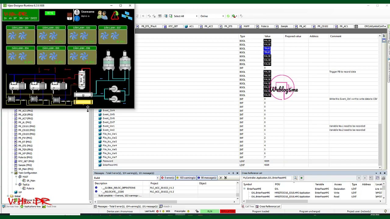 #6 [HMI schneider design] How to create password from PLC Tags effect to lock and unlock HMI screen