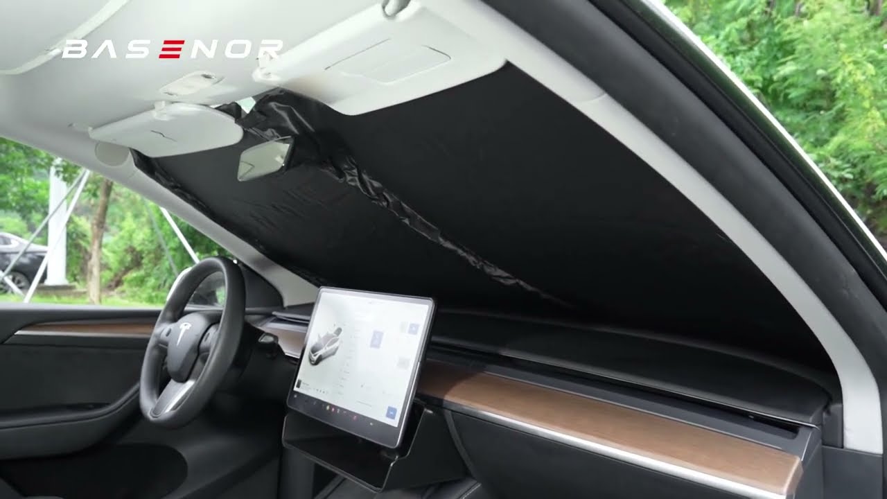 Top Folding Sunshade for Tesla Model Y & Model 3 - Heat Protection and  Convenient Shade Solution 