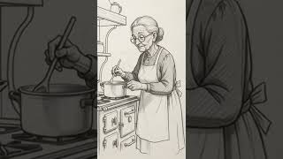 old lady cooking #drawing #art #lifeisbutadream old lady cooking #drawing #art #lifeisbutadream