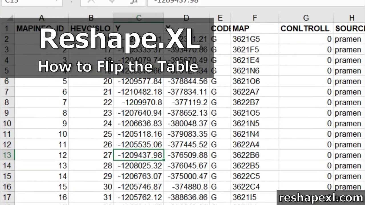 How to Flip Excel Table Reshape.XL YouTube