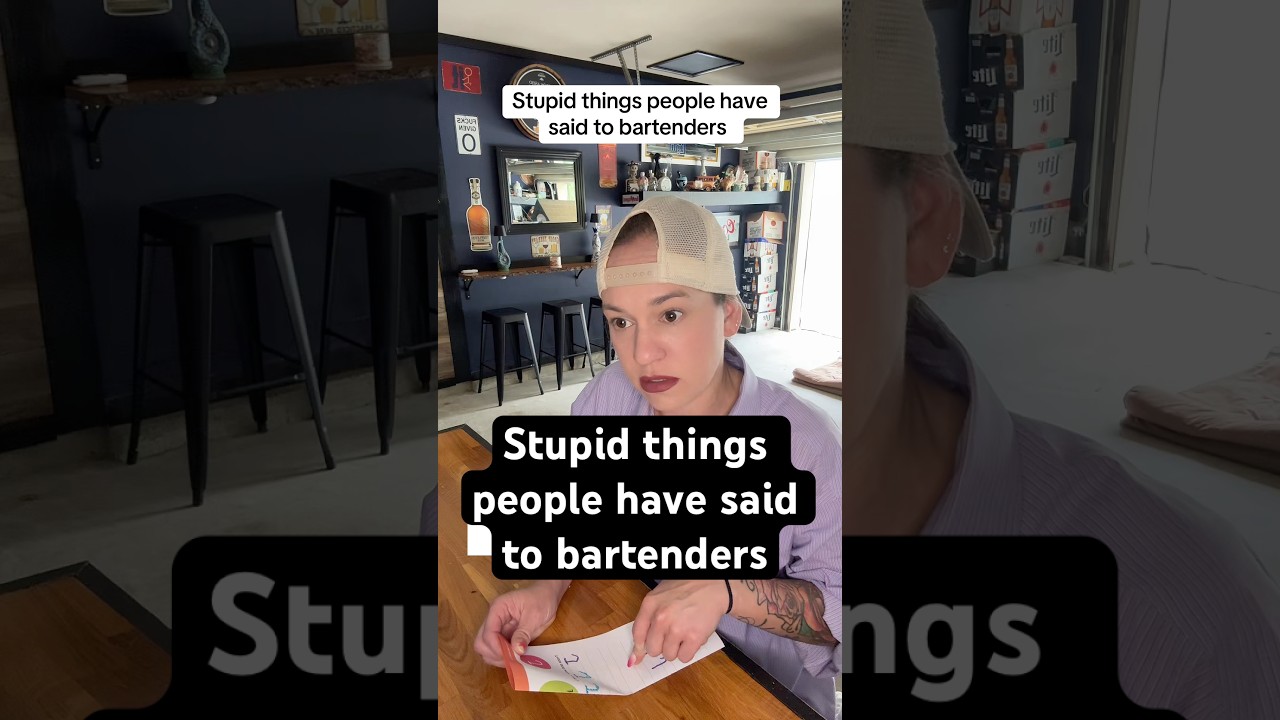Stupid things people have said to bartenders 😂 #serviceindustry #bartenderstories