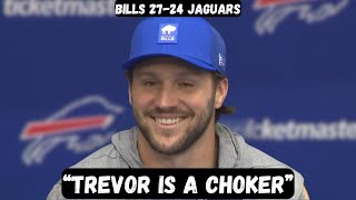 Josh Allen Calls Trevor Lawrence A Choker After Win - Post Game Interview - Bills Vs Jaguars