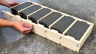 I Casting Many Jointed Bricks At The Same Time Simply From Wood and Cement