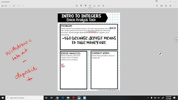 Error Analysis 11 Intro to Integers