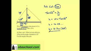 Edexcel Maths Higher GCSE Revision - More Trigonometry - Shape Space Trigonometry Harder Example 1