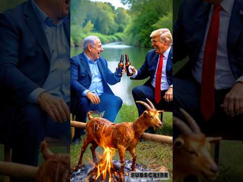 Trump and Netanyahu’s Grand Dinner. #trump #alikhamenei #netanyahu #funny #shorts
