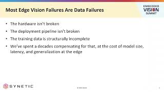 Synetic Explains Why Edge Vision Models Break—and What Complete Training Data Changes (Preview)