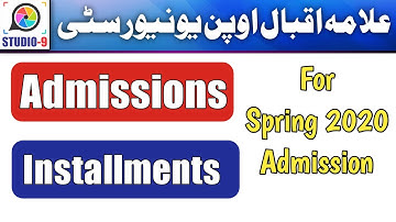 AIOU Admission Installments | Spring 2020