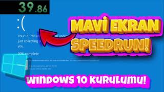 Windows 10 Kurulumunda Mavi Ekran mı? | WINDOWS 10 MAVI EKRAN SPEEDRUN