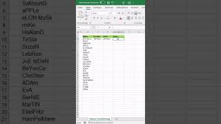 Namen in Excel formatieren?? excel
