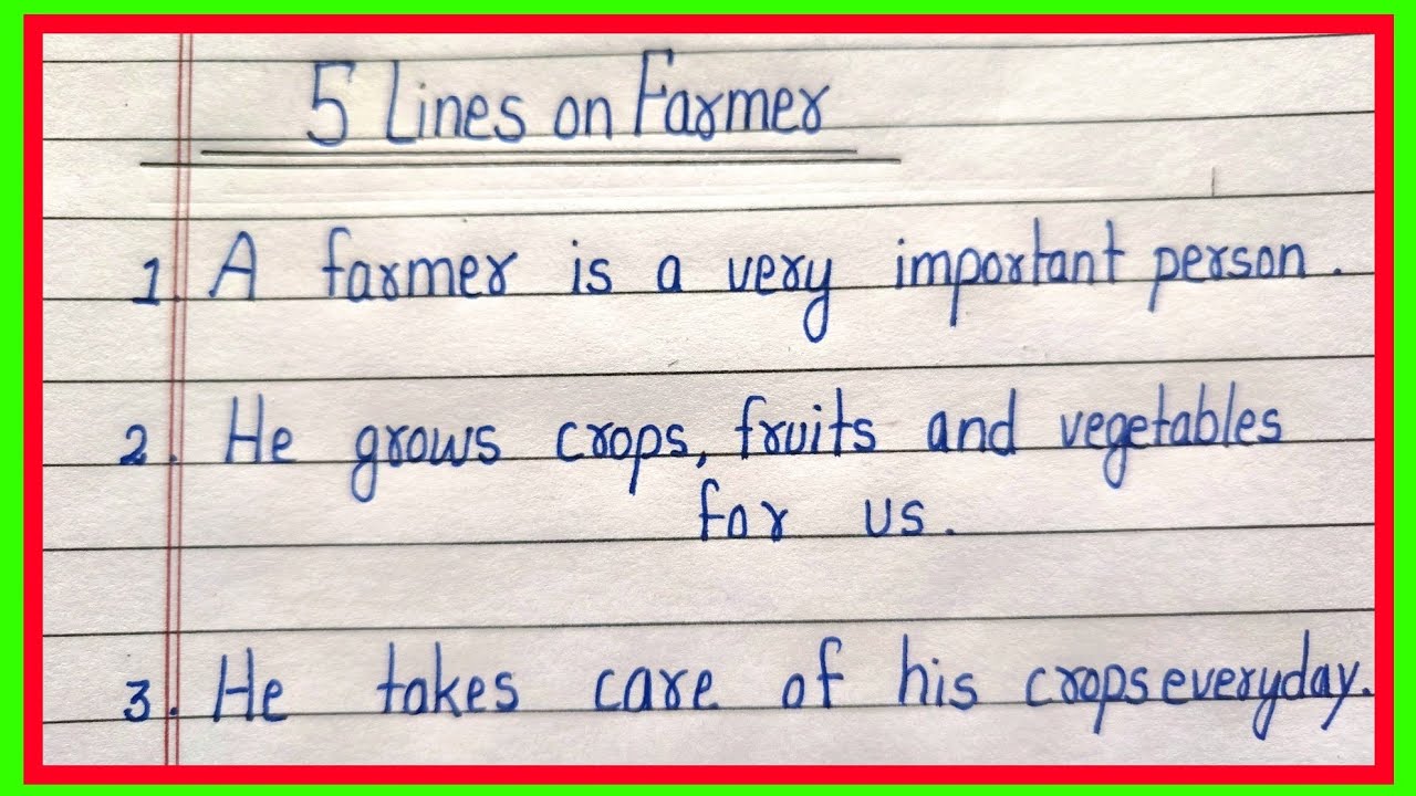 5 lines on farmer in english/essay on farmer in english/kisan par nibandh
