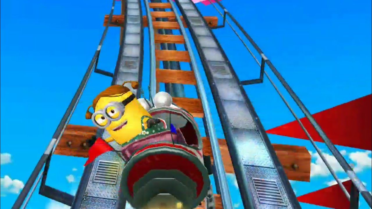 GIRL MINION ON THE ROLLER COASTER \ MINION RUSH / [4K] - YouTube