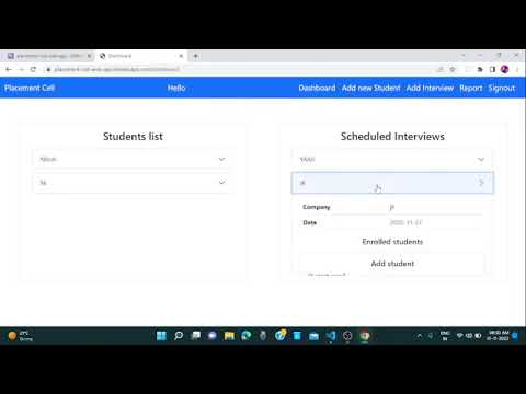 Placement Cell coding ninjas project backend