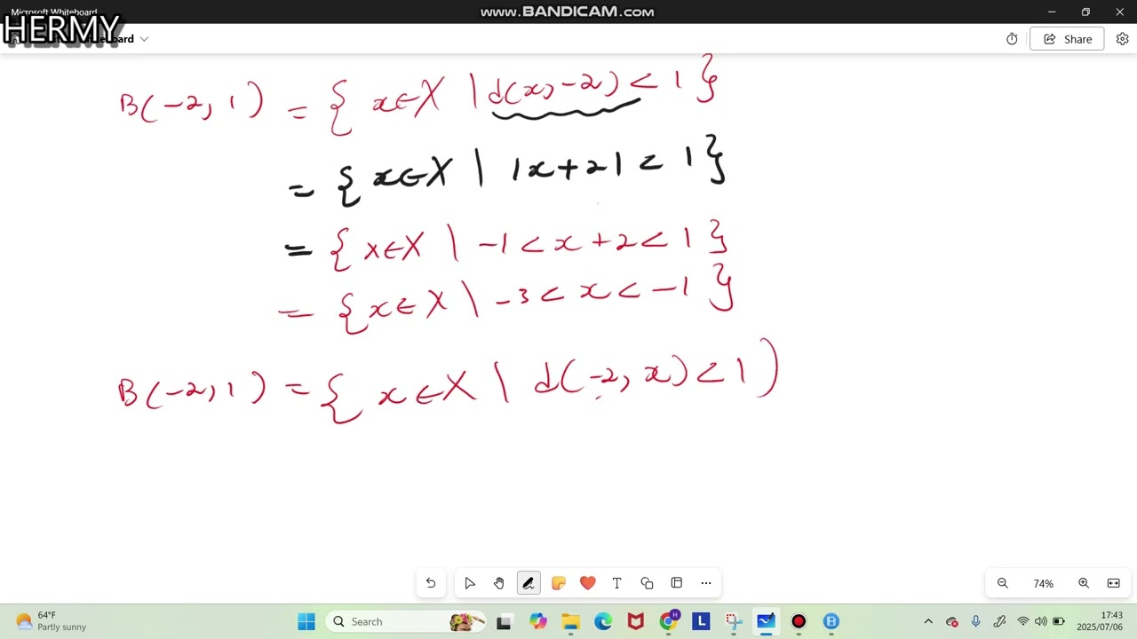 Open ball in metric space