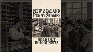 New Zealand penny stamps - sold out in forty minutes. 1901 news.