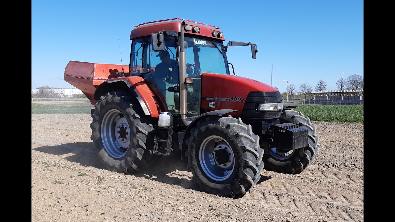 Rozsiewanie nawozu | Case MX 100C i Rauch | Dźwięk silnika