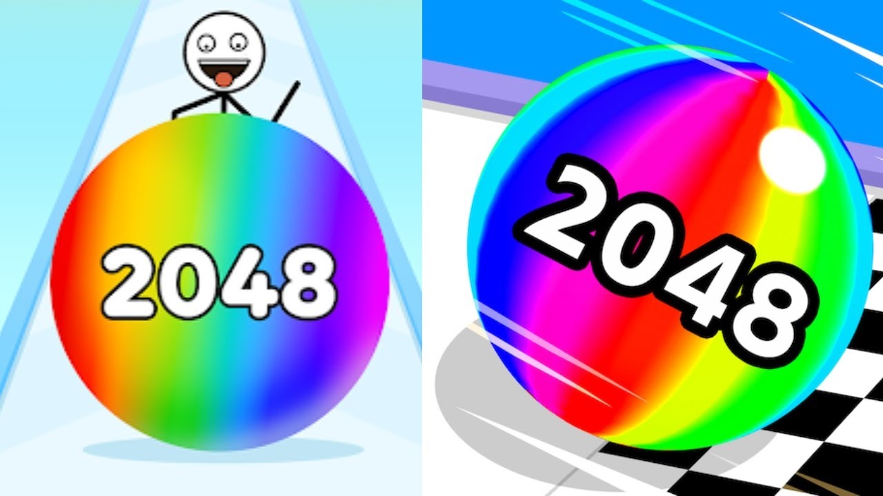 2048 | Stickman Roll vs Ball Run 2048 Merge Number Gameplay 