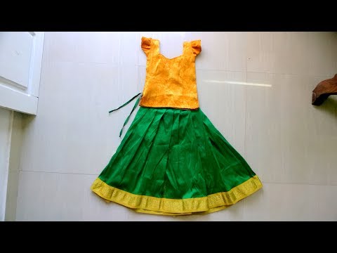 Pattu Pavada With Hands Puff Cutting And Stitching