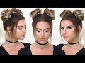 90's Inspired Double Buns - Khloe Kardashian, Hailey Baldwin Style