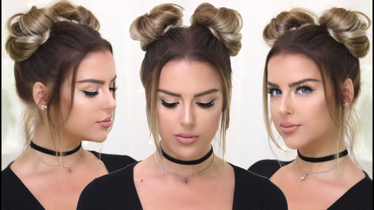 90 S Inspired Double Buns Khloe Kardashian Hailey Baldwin Style