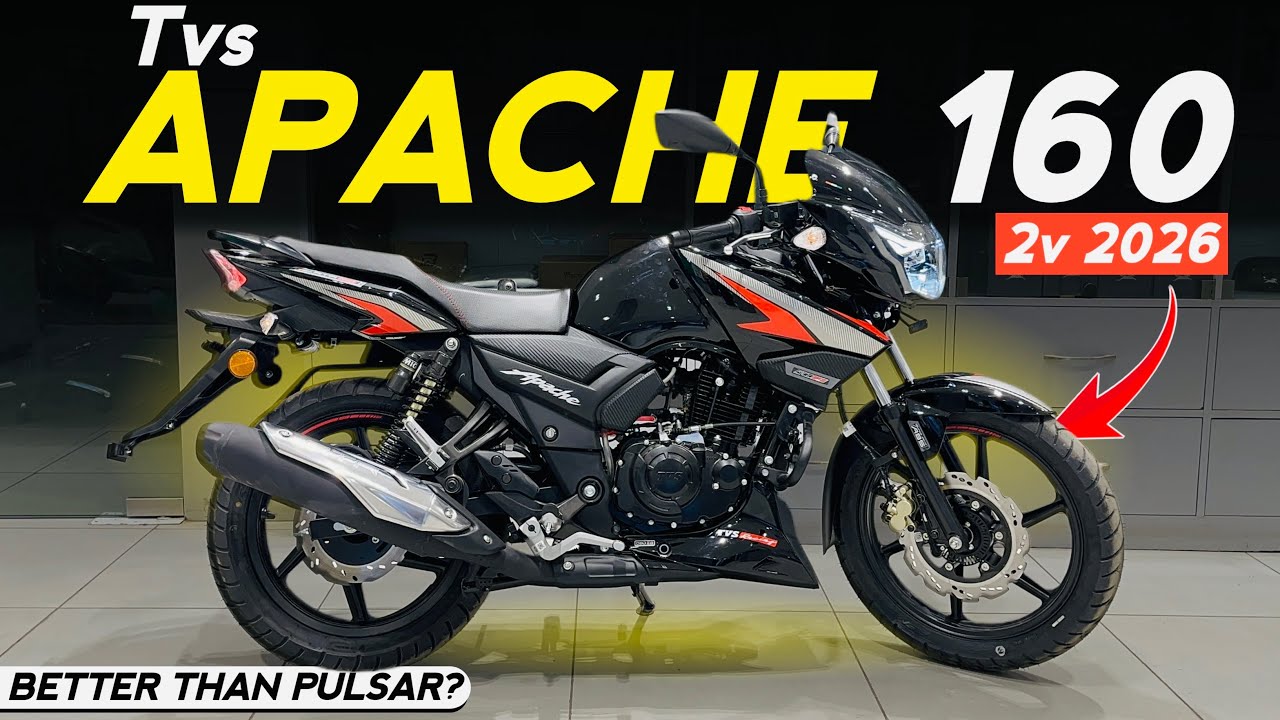 Tvs Apache RTR 160 2v Black 2026 New Model GST Price Features Mileage All Detailed Review