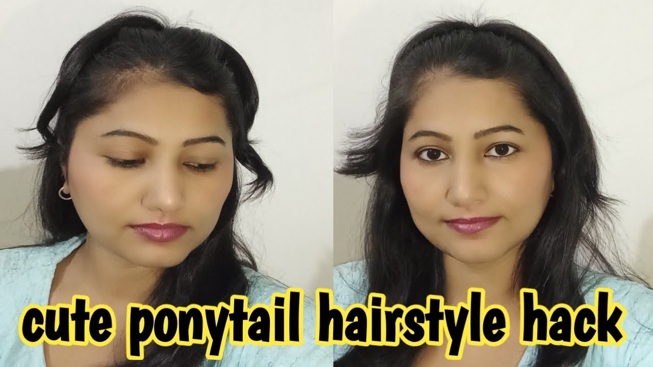 cute ponytail hairstyle hack|| attitude girl ponytail|ponytail hairstyle 