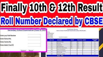 Finally 10th & 12th RESULT Roll No. DECLARED - Check Now 2021 - CBSE